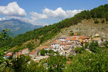 Fototapeta na wymiar Landscape of Valle Peligna, Abruzzo, view of Goriano Sicoli