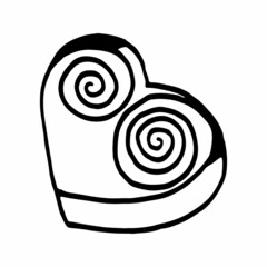 Black and white candy doodle sketch Isolated on White Background.