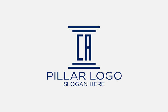 legal pillar logo initials C A. premium vector
