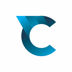 initial c letter wing color logo design