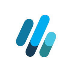 blue chart color line logo design