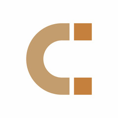 initial c letter magnet logo design