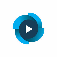 spin play media swirl logo design