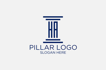 logo pillar of law initials h a. premium vector