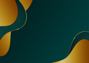 Modern dark green and gold abstract background