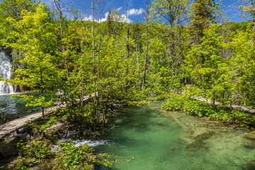 Boardwalks in Plitvice Lakes National Park, Croatia