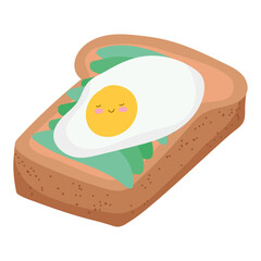 bread and egg cute
