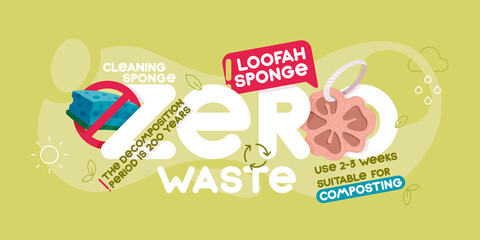 Zero waste, an alternative to a foam sponge for washing dishes, a loofah sponge, the advantages of using it, caring for the environment, improving the quality of life on the planet