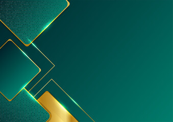 Modern dark green and gold abstract background