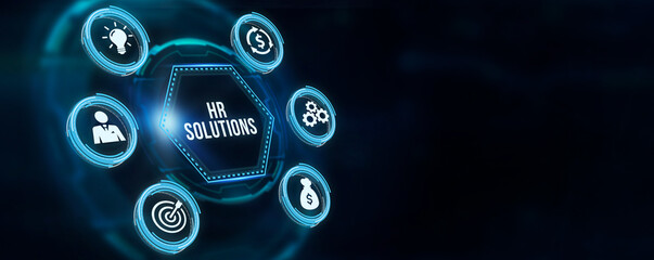 Internet, business, Technology and network concept. Hr Solutions. 3d illustration.