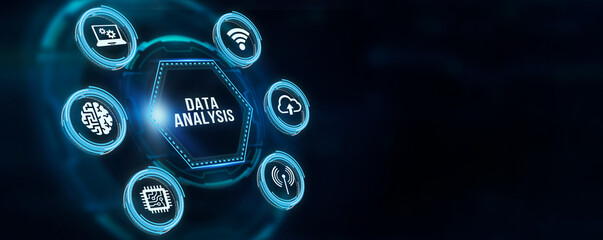 Internet, business, Technology and network concept. Data Analysis for Business and Finance Concept. Information report for digital business strategy. 3d illustration.