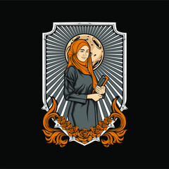 ramadhan hijab girl illustration