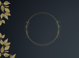 Modern elegant golden black wedding invitation design template