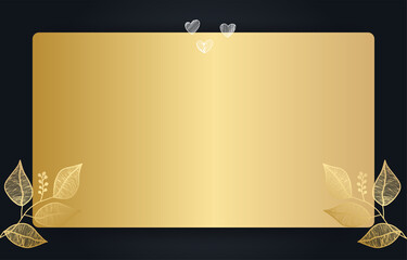 Premium elegant golden black wedding invitation design template