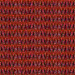 Stylish Knit. Red Knitted Texture. Woolen Pullover Tricot Print. Winter Fabric Pattern