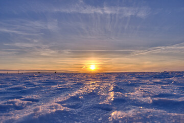 sunset in winter