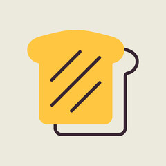 Bread, Toast vector icon. Fast food sign