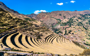 Fototapeta na wymiar Pisac archaeological complex in the Sacred Valley of the Incas in Peru
