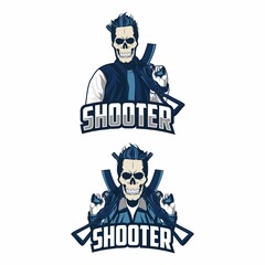 esport logo shooter skull