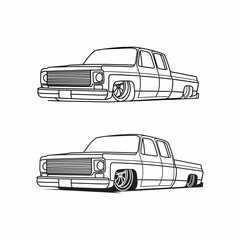 pickup truck outline © selamet