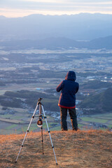 友人と平尾台桶ヶ辻にて