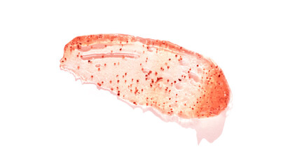 Face scrub texture. Cream skincare cosmetic. Organic stroke. Feet oily cleanser smudge. Particles...