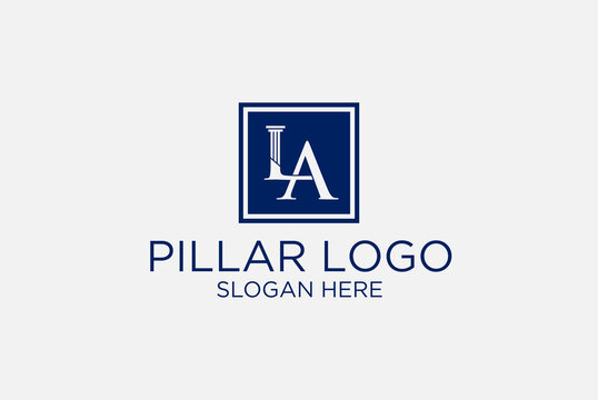 legal pillar logo initials L A. premium vector