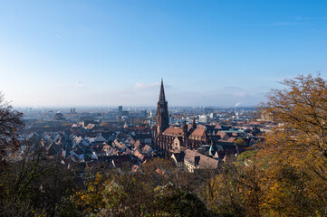 Fototapeta na wymiar View of Freiburg in autumn 