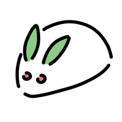 雪うさぎのイラスト　寒中見舞い素材

