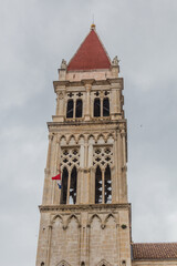 Fototapeta premium Cathedral of St. Lawrence bell tower in Trogir, Croatia