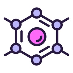 Molecule icon outline vector. Genetic engineering. Lab mutation