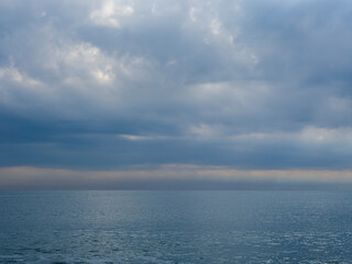dramatic sky and tranquil seascape