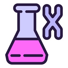 X bio flask icon outline vector. Genome dna. Human baby