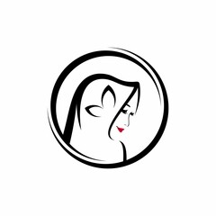hijab woman vector logo