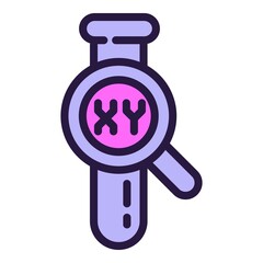 XY test tube icon outline vector. Genetic dna. Science experiment