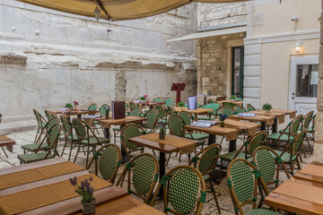 Open air restaurant in Split, Croatia