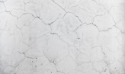 White plastered old cracked wall background texture