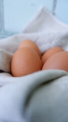 eggs on a linen handkerchief