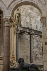 Deurstickers SPLIT, CROATIA - MAY 28, 2019: Sphinx at the Peristil, ancient colonnade in Split, Croatia © Matyas Rehak