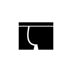 Mens underwear icon, underpants sign isolated on a white background