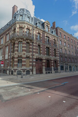 Beautifully detailed vintage building on wide street in Rouen France