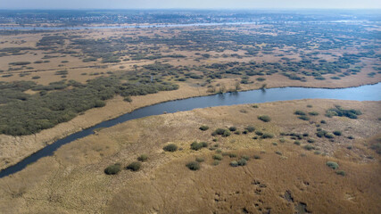 The oxbow lakes of the Odra River near the Kamieniec in Poland