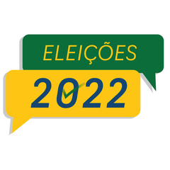 Brazilian Elections 2022 - speak ballons, checked voting, white background