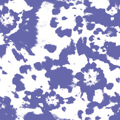 Fototapeta na wymiar Tie dye shibori seamless pattern. Very Peri color abstract texture.