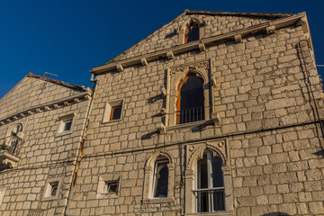 Fototapeta na wymiar Old stone houses in Korcula town, Croatia