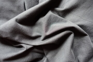 Fototapeta premium Rippled simple unprinted black cotton jersey fabric