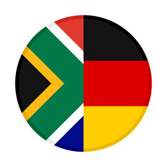 round icon with south africa and germany flags. vector illustration isolated on white background