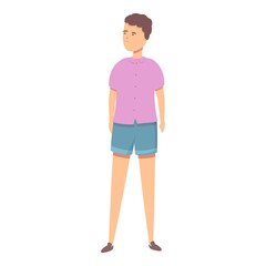 Fototapeta premium Summer jeans shorts icon cartoon vector. Kid happy. Shop clothing