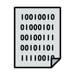 Sheet With Binary Code Icon