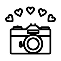 Camera With Hearts Icon
